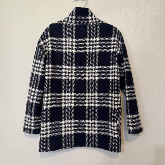 Pendleton Wool Navy and White Plaid One Button Blazer Jacket Coat Size Medium - Picture 5 of 5